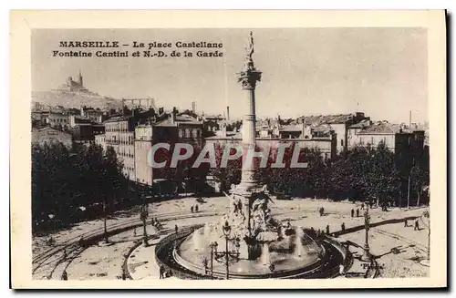 Ansichtskarte AK Marseille La Place Castellane Fontaine Cantini et Notre Dame de la Garde