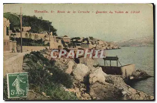 Cartes postales Marseille Route de la Corniche Quartier du Vallon de l'Oriol