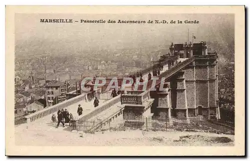 Ansichtskarte AK Marseille Passerelle des Ascenseurs de Notre Dame de la Garde