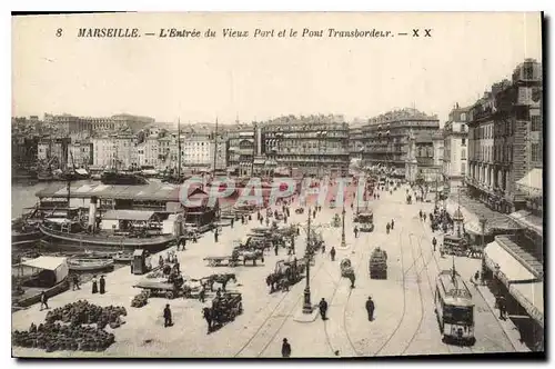 Cartes postales Marseille L'Entree du Vieux port et le Pont Transbordeur