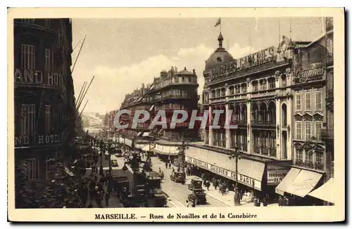 Cartes postales Marseille Rues de Noailles et de la Canebiere