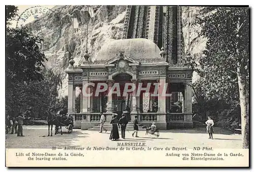 Cartes postales Marseille Ascenseur de Notre Dame de la Garde la Gare du Depart