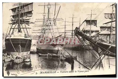 Cartes postales Marseille Voiliers dans le Vieux Port Bateaux