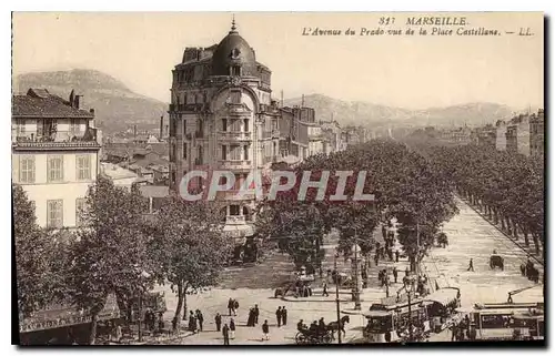 Cartes postales Marseille L'Avenue du Prado vu de la Place Castellane