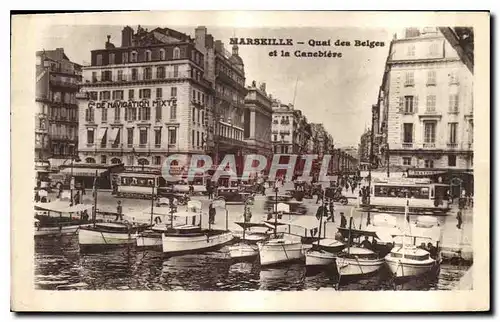 Cartes postales Marseille Quai des Belges et la Canebiere