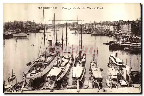 Ansichtskarte AK Marseille Vue generale du Vieux Port Bateaux