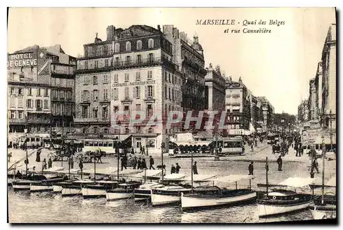 Cartes postales Marseille Quai des Belges et rue Canebiege