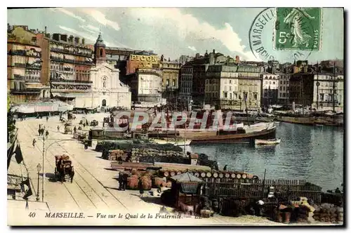 Cartes postales Marseille Vue sur le Quai de la Fraternite Bateaux