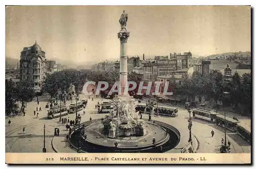 Cartes postales Marseille Place Castellane et Avenue du Prado