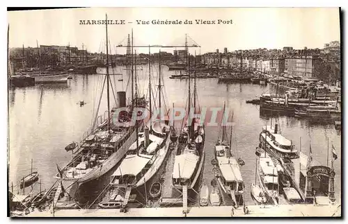 Ansichtskarte AK Marseille Vue generale du Vieux Port Bateaux