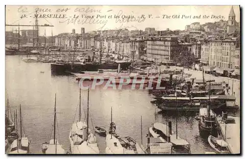 Cartes postales Marseille Le Vieus Port et les Quais Bateaux