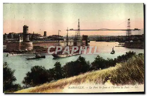 Cartes postales Marseille Le Fort St Jean et l'Entree du Port