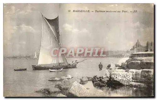 Cartes postales Marseille Tartane Rentrant au Port Bateau