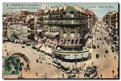 Cartes postales Marseille Vue Perspective A gauche le Quai de la Fratermite