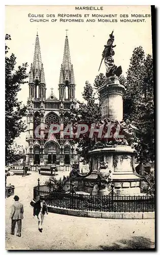 Ansichtskarte AK Marseille Eglise des Reformes et le Monument des Mobiles