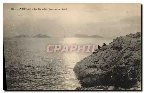 Ansichtskarte AK Marseille La Corniche Coucher de Soleil