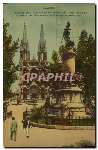 Cartes postales Marseille Eglise des Reformes et Monument des Mobiles