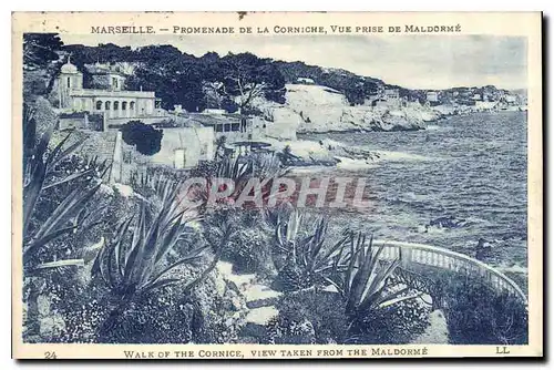 Ansichtskarte AK Marseille Promenade de la Corniche vue prise de Maldorme