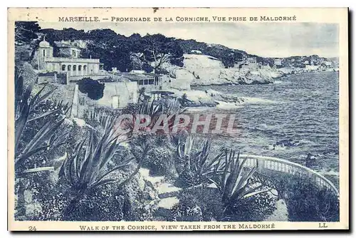 Cartes postales Marseille Promenade de la Corniche vue prise de Maldorme