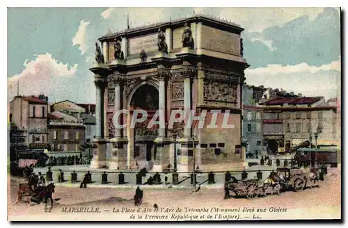 Cartes postales Marseille La Place d'Aix et l'Arc de Triomphe