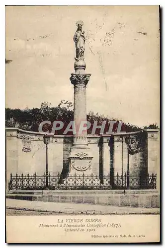 Cartes postales La Vierge Doree Monument a l'Immaculee Conception