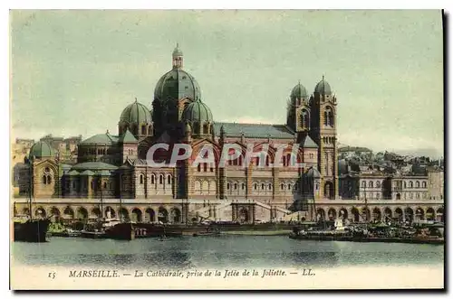 Cartes postales Marseille La Cathedrale prise de la Jetee de la Joliette