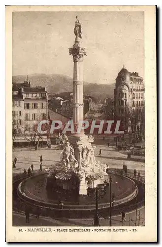 Ansichtskarte AK Marseille Place Castellane Fontaine Cantini