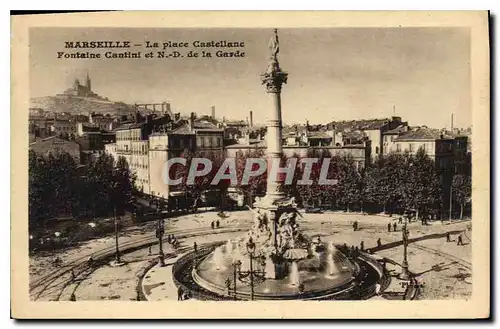 Ansichtskarte AK Marseille La Place Castellane Fontaine Cantini et Notre Dame de la Garde