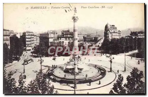 Ansichtskarte AK Marseille Fontaine Cantini Place Castellane