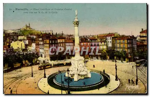 Ansichtskarte AK Marseille Place Castellane et Fontaine Cantini avec vue sur Notre Dame de la Garde