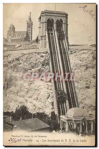 Cartes postales Marseille Les Ascenseurs de Notre Dame de la Garde