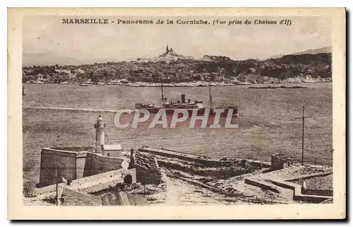 Ansichtskarte AK Marseille Panorama de la Corniche vue prise du Chateau d'If