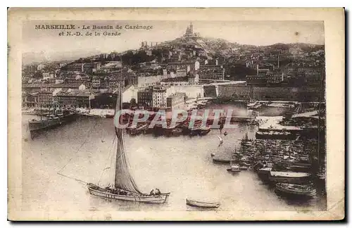 Ansichtskarte AK Marseille Le Bassin de Carenage et Notre Dame de la Garde