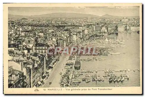 Ansichtskarte AK Marseille Vue generale prise du Pont Transbordeur