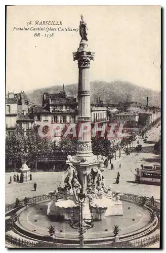 Ansichtskarte AK Marseille Fontaine Cantini Place Castellane