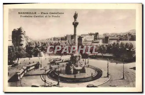 Cartes postales Marseille Place Castellane Fontaine Cantini et le Prado