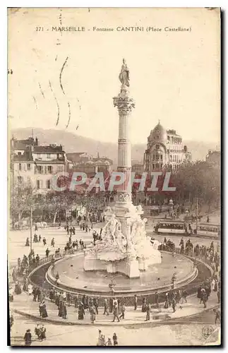 Ansichtskarte AK Marseille Fontaine Cantini Place Castellane