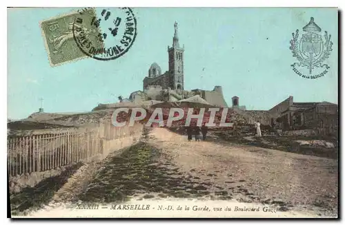 Ansichtskarte AK Marseille Notre Dame de la Garde vue du Boulevard Gazzino