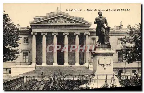 Ansichtskarte AK Marseille Palais de Justice et Statue Berryer