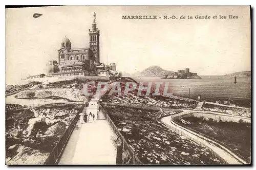 Cartes postales Marseille Notre Dame de la Garde et les Iles