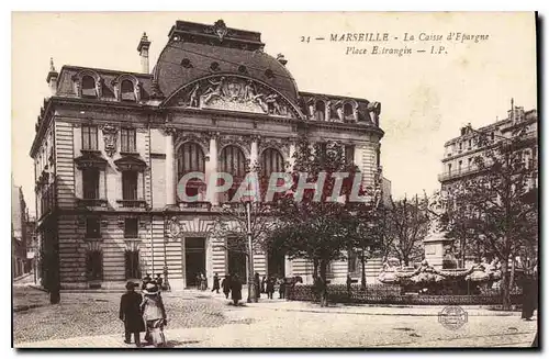 Ansichtskarte AK Marseille La Caisse d'Epargne Place E Trangin