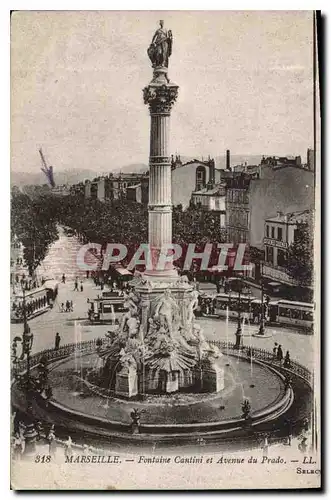 Ansichtskarte AK Marseille Fontaine Cantini et Avenue du Prado