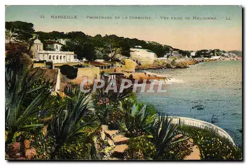 Ansichtskarte AK Marseille Promenade de la Corniche Vue prise de Maldorme