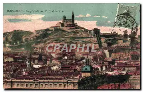 Cartes postales Marseille Vue generale sur Notre Dame de la Garde