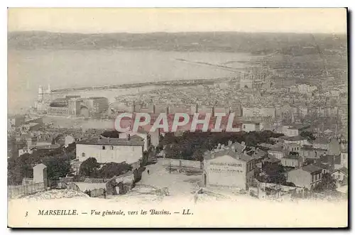 Ansichtskarte AK Marseille Vue generale vers les Bassins