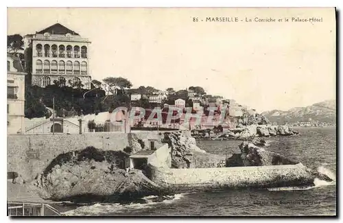 Cartes postales Marseille La Corniche et le Palace Hotel