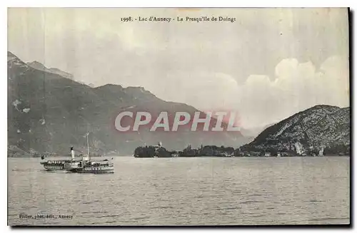 Cartes postales Lac d'Annecy La Presqu'ile de Duingt Bateau