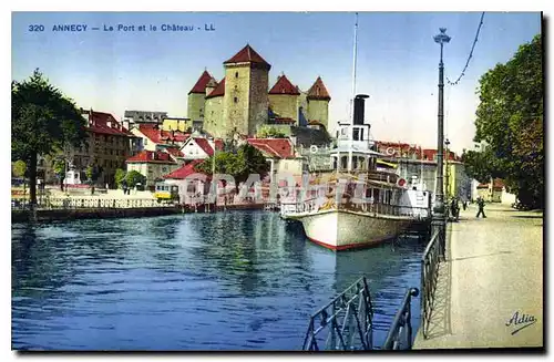 Ansichtskarte AK Annecy Le Port et le Chateau Bateau