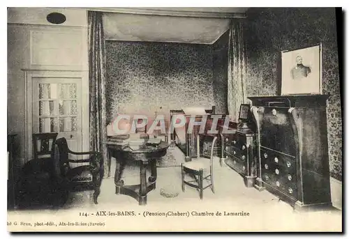 Cartes postales Aix les Bains Pension Chabert Chambre de Lamartine