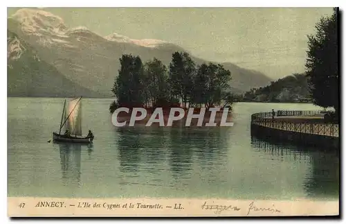 Cartes postales Annecy L'lle des Cygnes et la Tournette